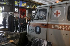 Petro Poroshenko in the Museum of History of Ukraine in World War II