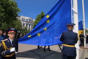 Hoisting of flags of Ukraine and the EU