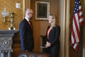 Arseniy Yatseniuk and Andrea Thompson