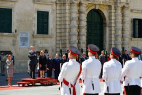 Petro Poroshenko and Marie Louise Coleiro Preca