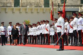 Petro Poroshenko and Marie Louise Coleiro Preca