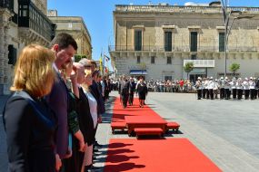 Petro Poroshenko and Marie Louise Coleiro Preca