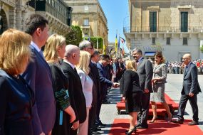 Petro Poroshenko and Marie Louise Coleiro Preca
