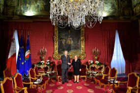 Petro Poroshenko and Marie Louise Coleiro Preca