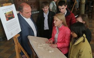 Blind children touching icons