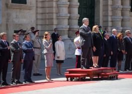 Petro Poroshenko and Marie Louise Coleiro Preca