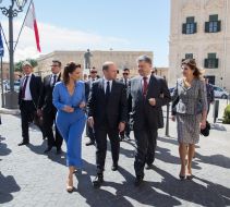 Petro Poroshenko and Joseph Muscat with their wives