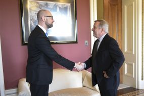 Arseniy Yatsenyuk and Richard Durbin