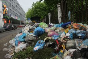 Garbage on the streets in Lviv