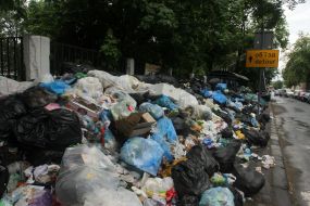 Garbage on the streets in Lviv