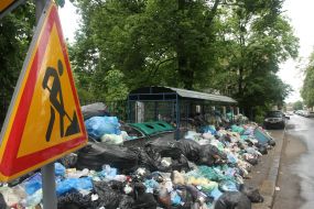 Garbage on the streets in Lviv