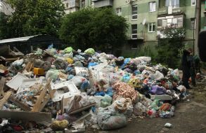 Garbage on the streets in Lviv