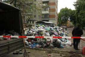Garbage on the streets in Lviv