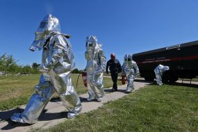 Emergency training on gas pipeline