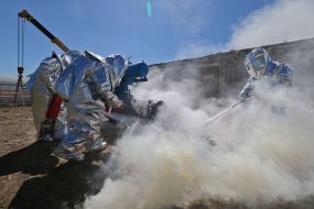 Emergency training on gas pipeline