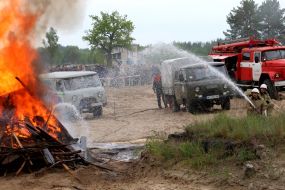 Demonstrative fire extinguishing exercises