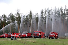Exercises for the liquidation of emergency situations related to fires in forests