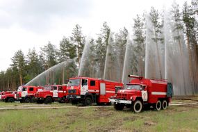 Exercises for the liquidation of emergency situations related to fires in forests