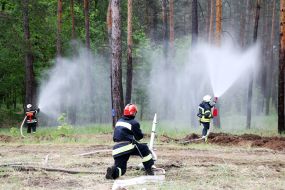 Exercises for the liquidation of emergency situations related to fires in forests