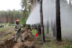 Exercises for the liquidation of emergency situations related to fires in forests