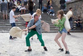 Battle pillows in Kiev
