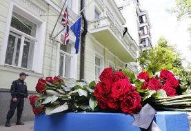 Flowers near British Embassy
