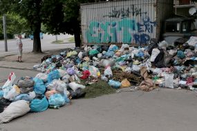 Garbage on the streets in Lviv