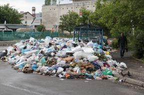 Garbage on the streets in Lviv