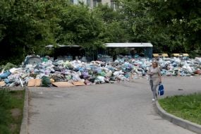 Garbage on the streets in Lviv