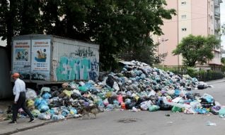 Garbage on the streets in Lviv