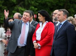 Roman Tymkiv, Ivanna Klimpush-Tsintsadze and Oleg Sinyutka