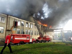 Fire in the garment factory building