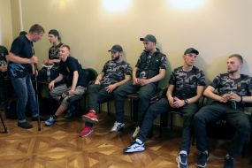 Participants in the picket in the building of the Lviv regional council