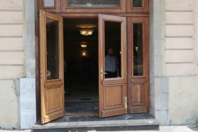 Entrance to the building of the Lviv regional council