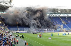 Everyone lit smoke bombs