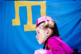 The girl in Crimean Tatar national costume