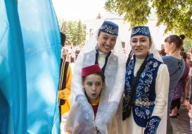 The girl in Crimean Tatar national costume