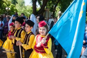 The girl in Crimean Tatar national costume