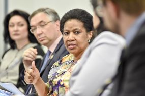 Roman Vashchuk and Phumzile Mlambo-Ngcuka