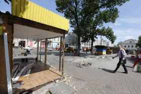 Демонтаж МАФов на Контрактовой площади