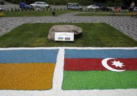 Flag of Ukraine and Azerbaijan