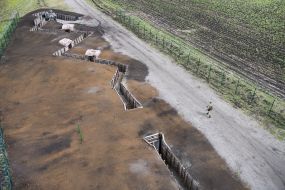 Construction of Ukrainian-Russian border