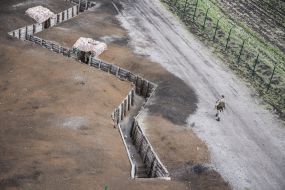 Construction of Ukrainian-Russian border