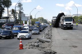 Repair on the overpass near the metro station "Nivki"