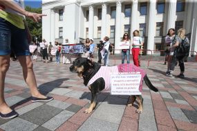 Акция зоозащитников возле Верховной Рады