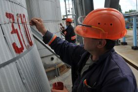 Worker at Shebelin gas processing plant