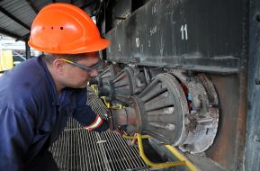Worker at Shebelin gas processing plant