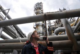 Worker at Shebelin gas processing plant
