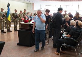 Прощання з ветераном АТО Сергієм Олійником