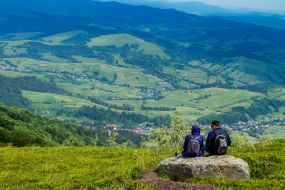 Tourists on Gimbа mountain